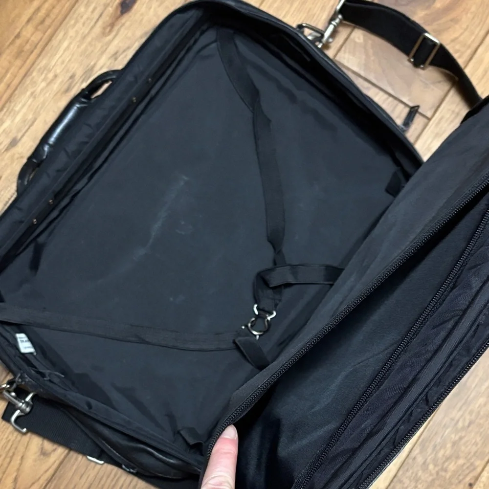 Passport Black Leather Briefcase